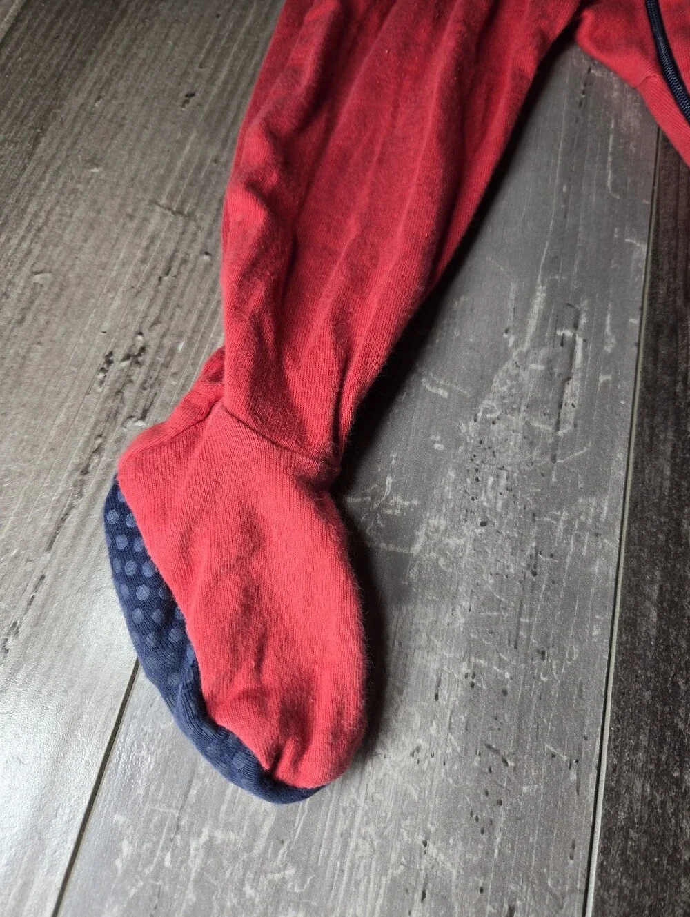 The Children's Place Red & Navy Baby Footed One-Piece Pajama - 